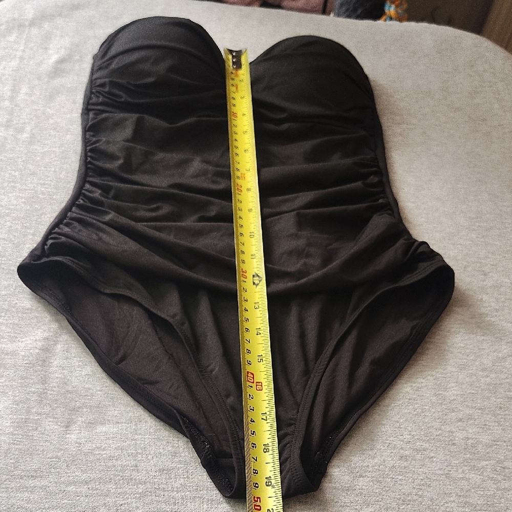 Black Strapless WOMENS ANNE COLE BEAUTIFUL SWIMSUIT SWIMWEAR ONE-PIECE SUIT - Picture 8 of 16